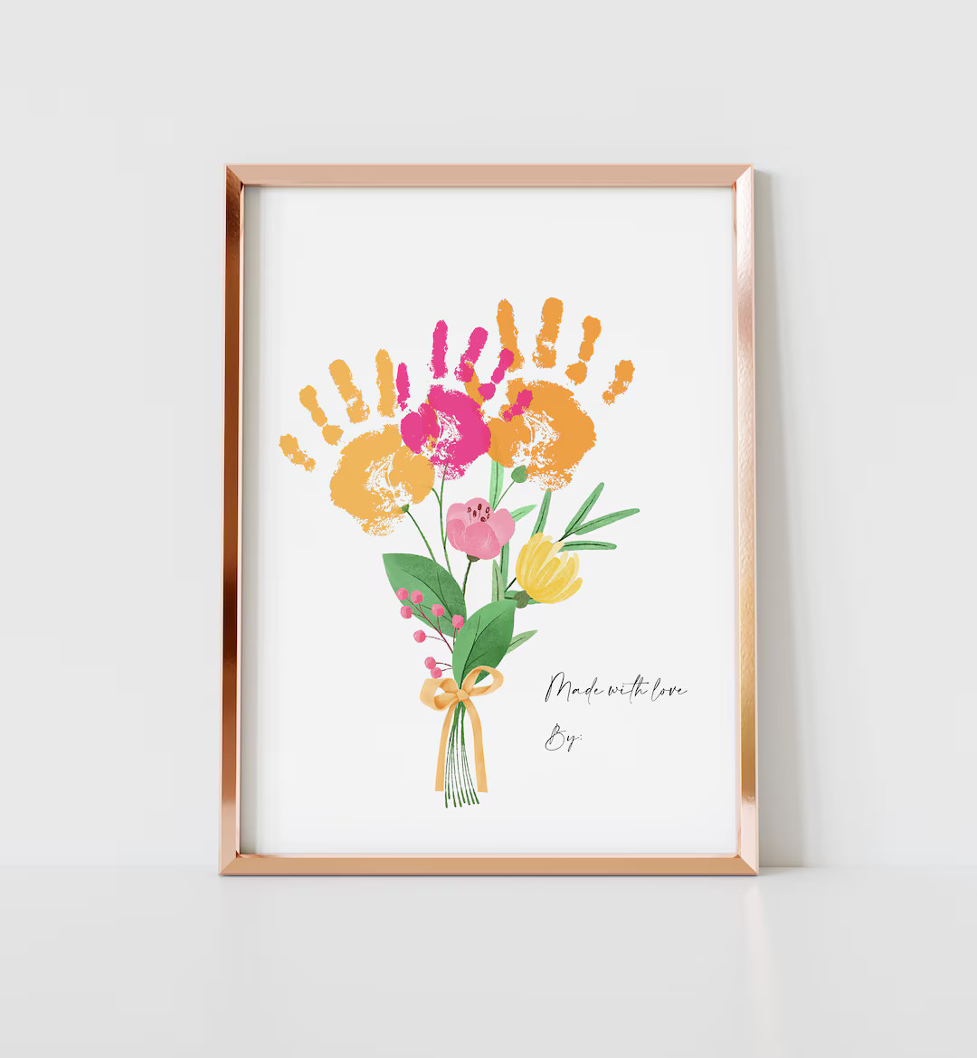 Custom Valentine Art Print Handprint Love Keepsake Floral Bouquet Mom Mother Meaningful Gift for ... | Etsy (US)