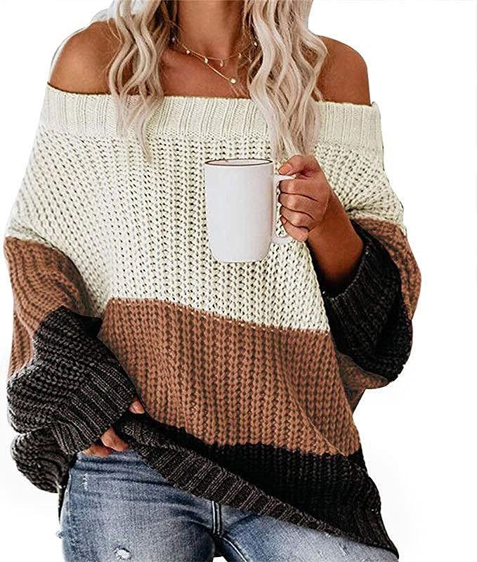 LRXXRL Women's Casual Jumpers Knit Sweaters Fashion Vintage Knitted Pullover Cardigan Knitwear Lo... | Amazon (US)