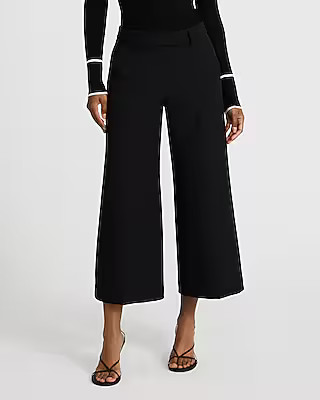 Editor Mid Rise Cropped Wide Leg Pant | Express
