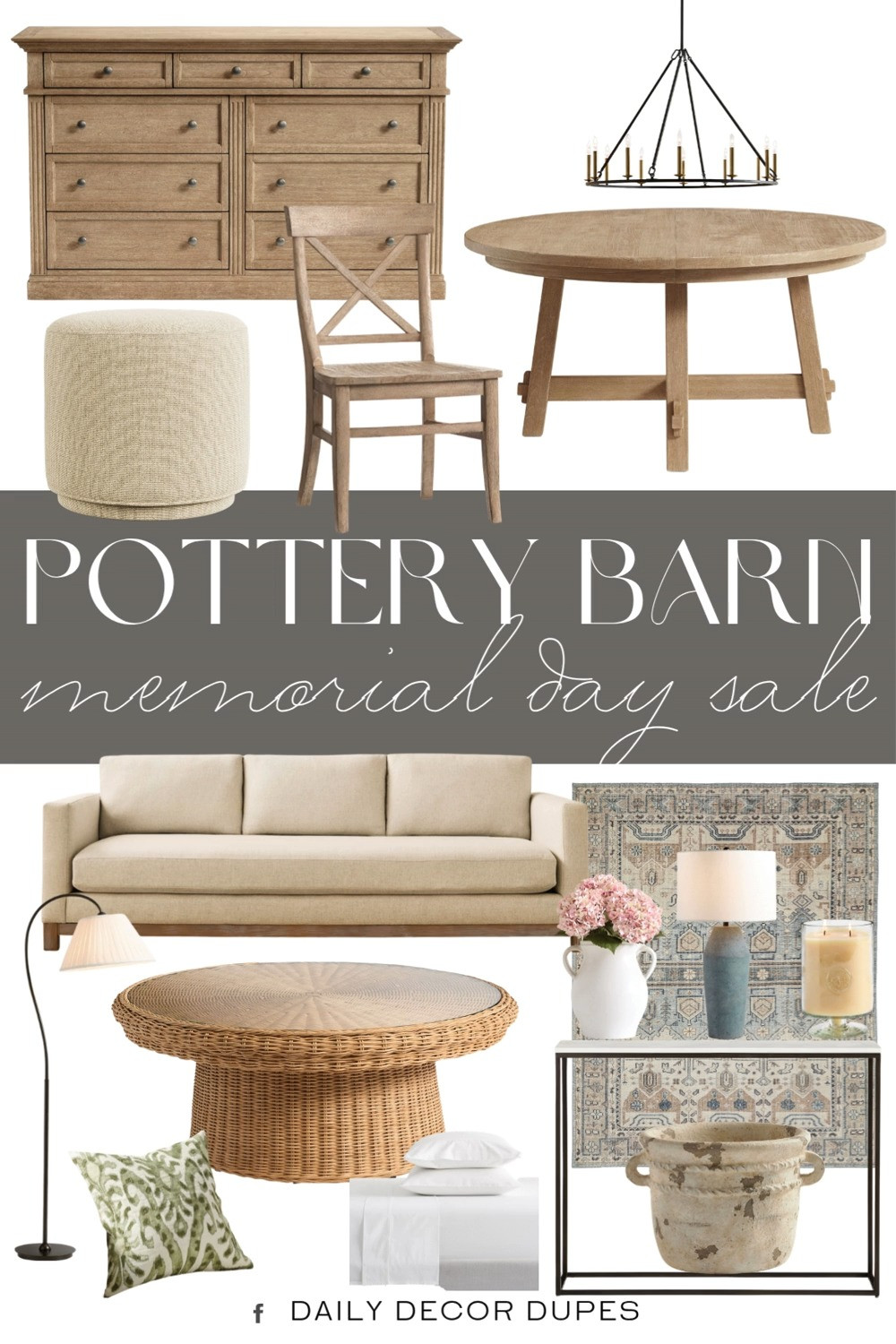 Pottery Barn Memorial Day Sale 2026. Up to 60% OFF + Extra 20% OFF Select Styles. Contemporary Furniture Sale. Elegant Home Accent Finds. High-End Home Decor Deals. Timeless Furniture Finds. Pottery Barn Home Refresh Deals. Luxury Bedding Sale. Outdoor Furniture Sale. 

Home more affordable option find copy cat similar look for less budget friendly affordable cheap cheaper beautiful pretty. Clearance sale coupon code discount code promo code luxury lookalike look a like Inspo inspiration inspired by idea ideas Love like these? I share multiple every day in my FB group.
#potterybarn #potterybarnsale #memorialdaysale #furnituresale #modernhome #homeinspo #furniturefinds #salealert #upto60off #extra20off 

 #LTKHome #LTKSaleAlert