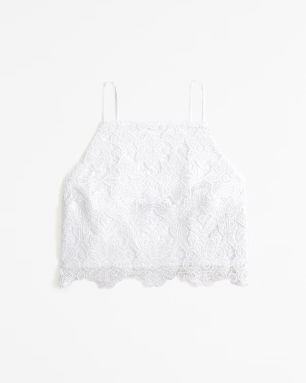 Women's Lace High-Neck Set Top | Women's Tops | Abercrombie.com | Abercrombie & Fitch (US)