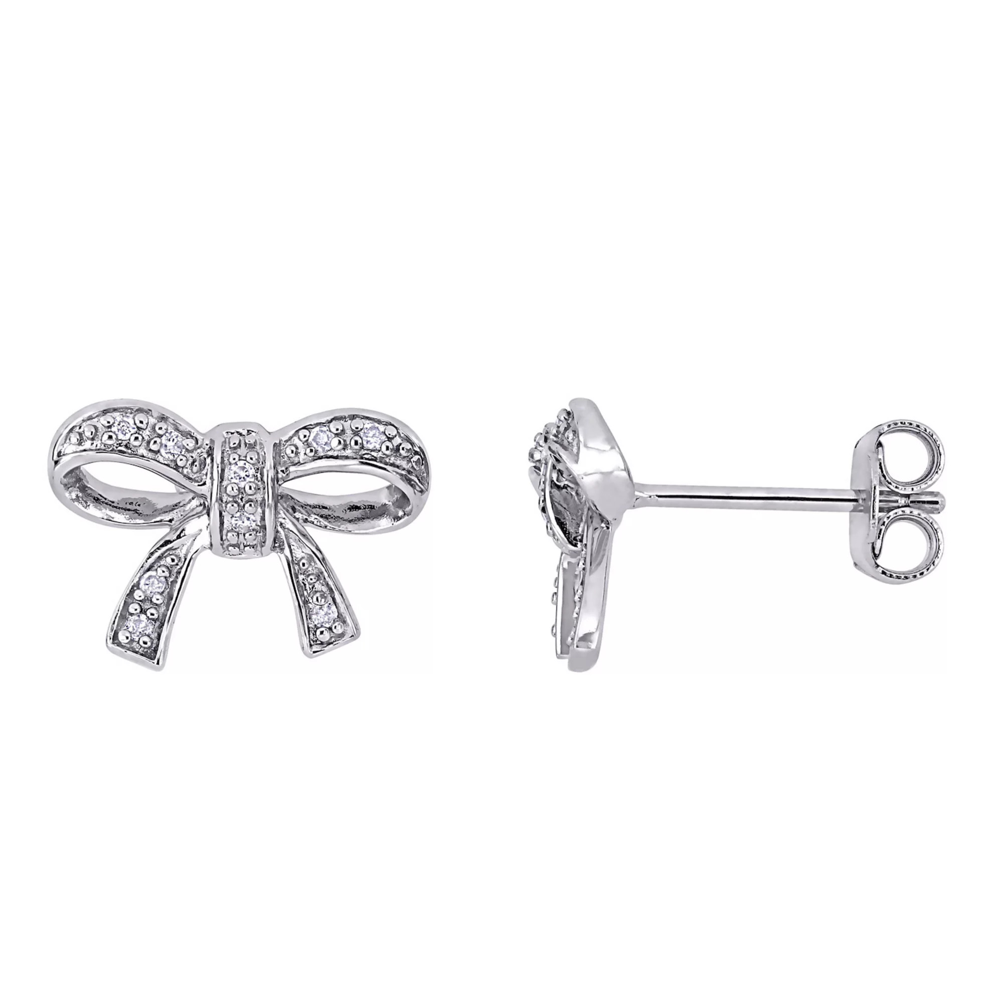 Stella Grace Sterling Silver Diamond Accent Bow Stud Earrings | Kohl's