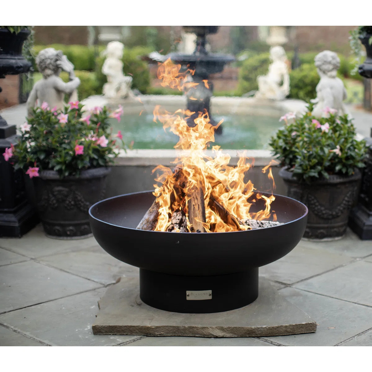 Harrogate Steel Wood Burning Fire Pit with Lid | Wayfair North America