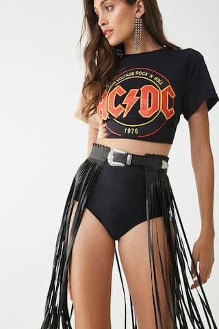 Faux Leather Fringe Skirt | Forever 21 (US)