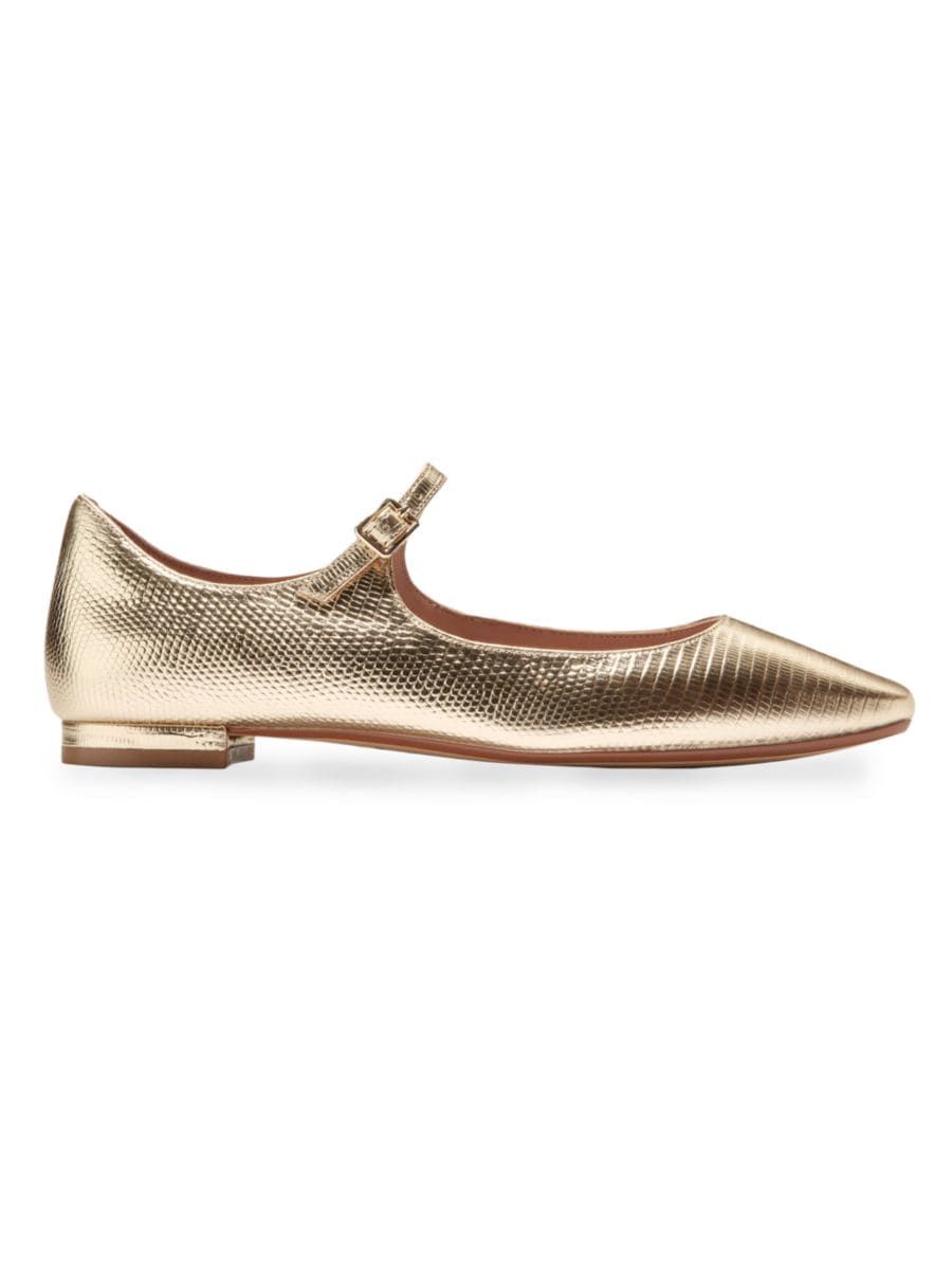 Bridge Metallic Leather Mary Jane Ballet Flats | Saks Fifth Avenue