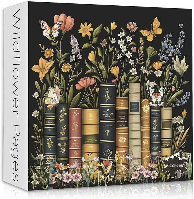 Wildflowers Puzzles for Adults 1000 Pieces, PICKFORU Wildflower Pages Jigsaw Puzzle, Vintage Book... | Amazon (US)