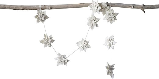 Creative Co-Op 72 Inch Wool Felt Garland with Stars Cream | Amazon (US)