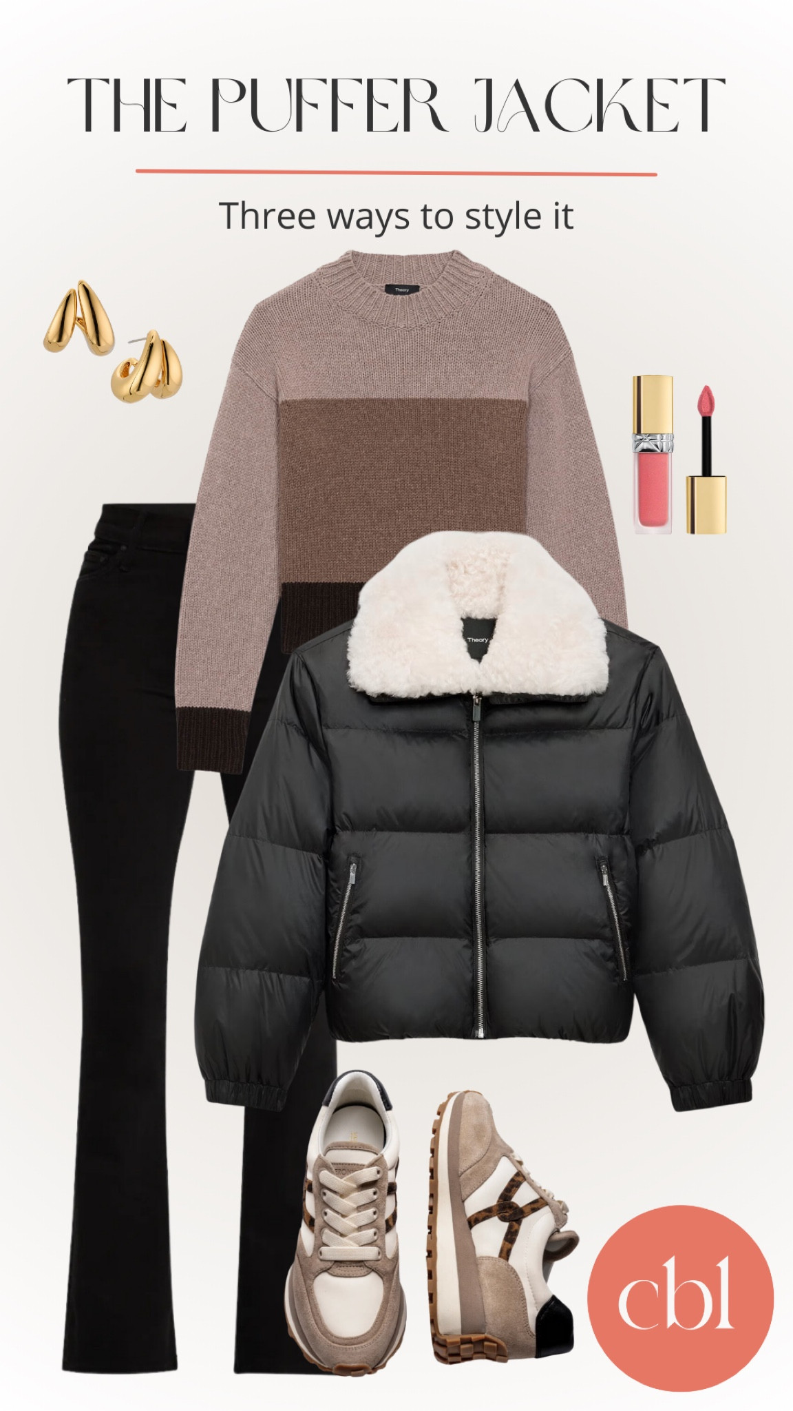 This Theory puffer jacket is styled with flared leg black denim and a neutral tone color black sweater and sneakers for a casual look. Add your favorite gold earrings and lip gloss to finish off the outfit!

#LTKStyleTip #LTKMostLoved #LTKU