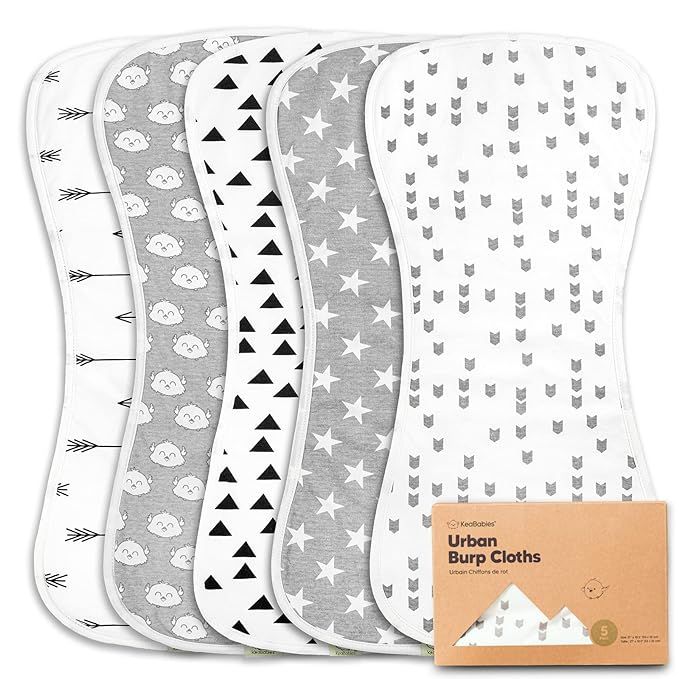 5-Pack Organic Burp Cloths for Baby Boys and Girls – Ultra Absorbent Burping Cloth, Burp Clothe... | Amazon (US)