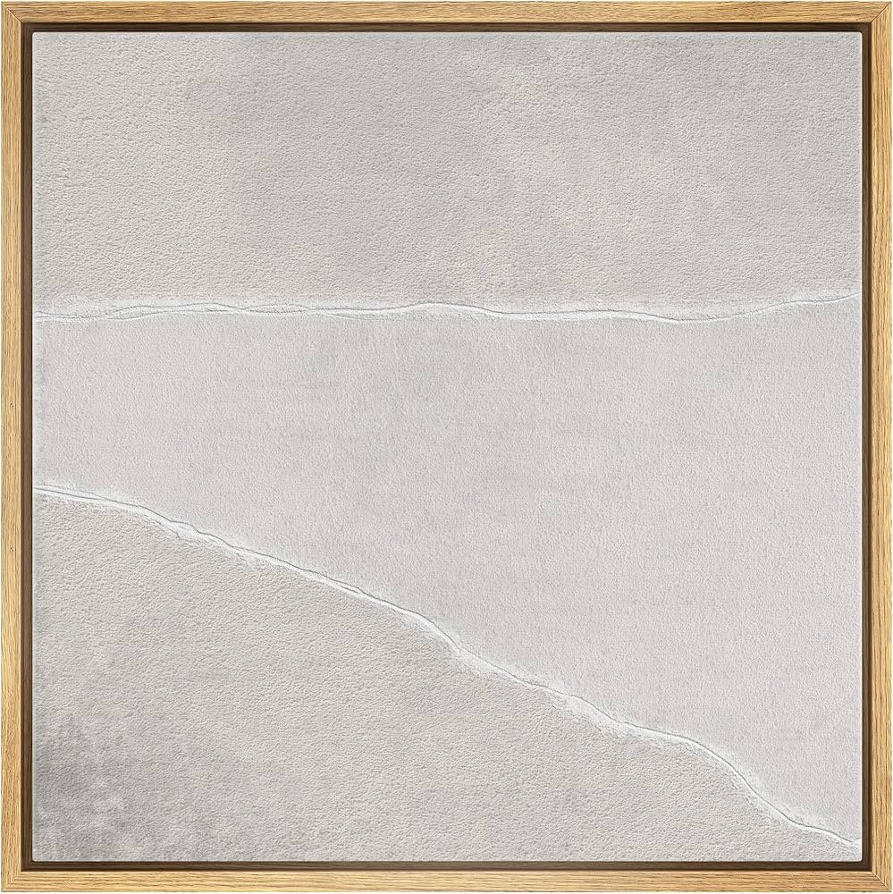 SIGNWIN Framed Canvas Print Wall Art Geometric Gray White Stripe Color Field Abstract Shapes Illu... | Amazon (US)