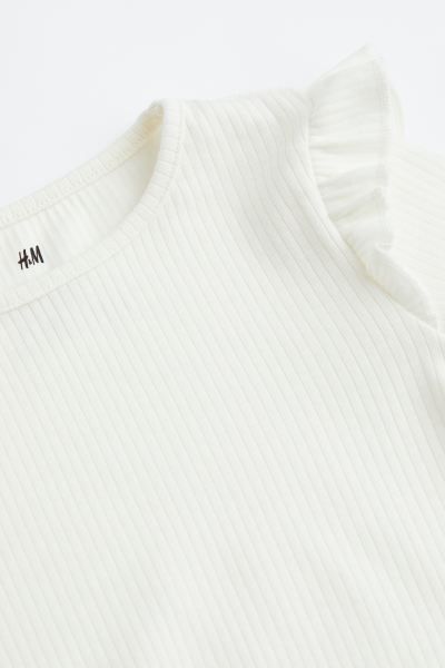 Ruffle-trimmed Ribbed Top | H&M (US + CA)