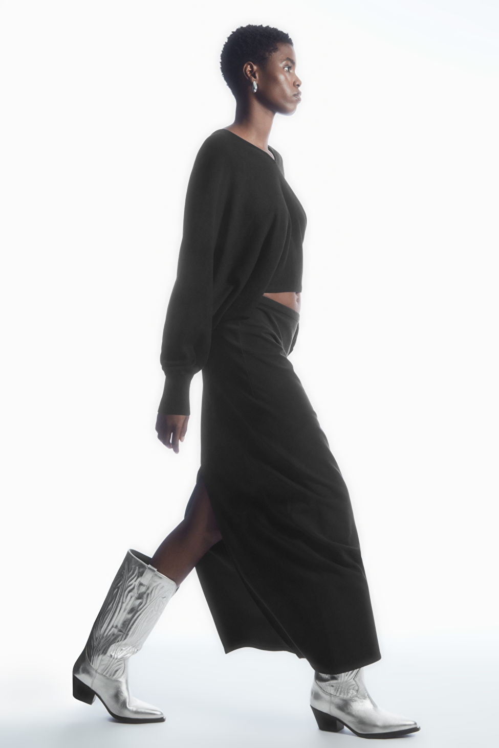 EMBROIDERED LEATHER COWBOY BOOTS - SILVER - COS | COS UK