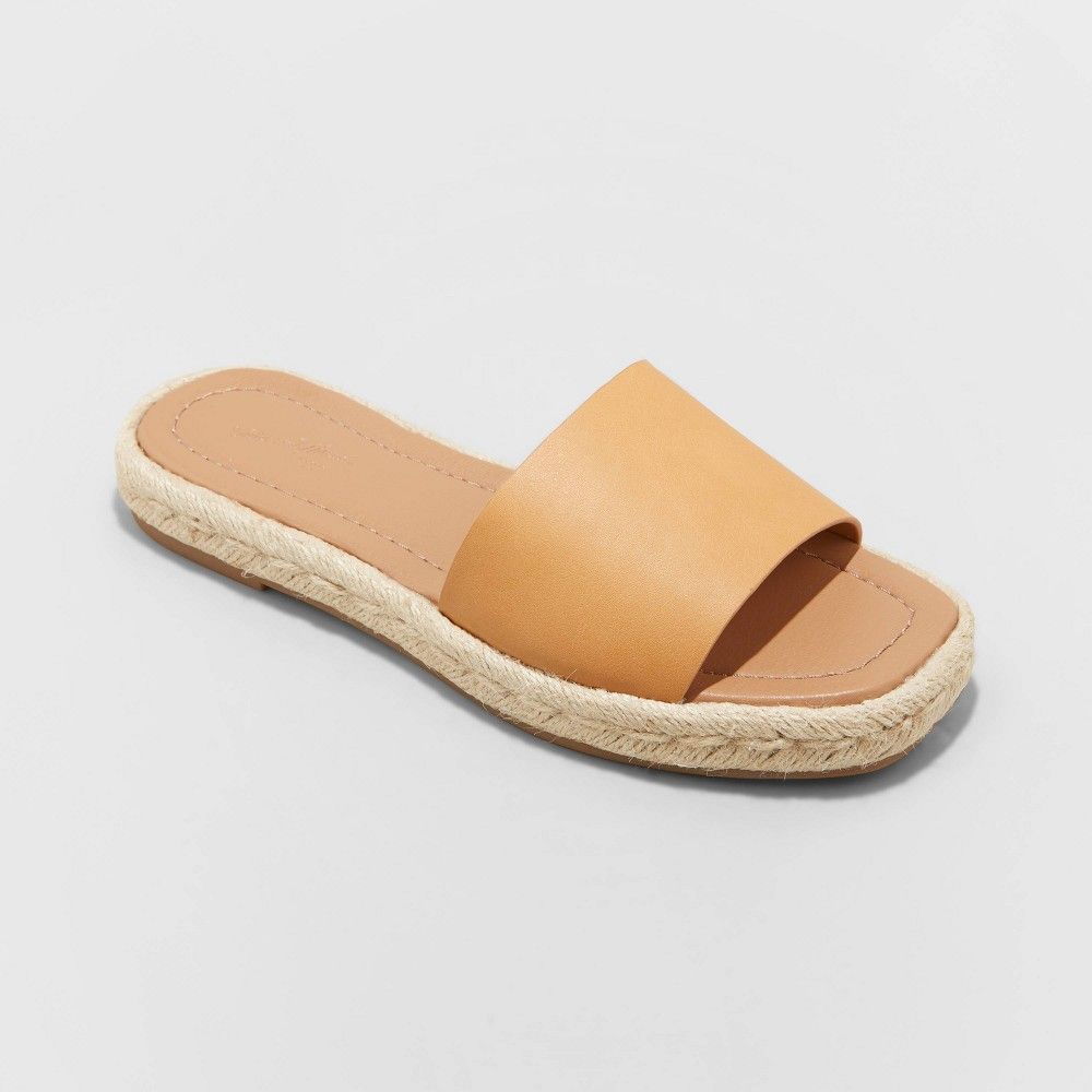 Women's Maren Square Toe Espadrille Slide Sandals - Universal Thread Natural 12 | Target