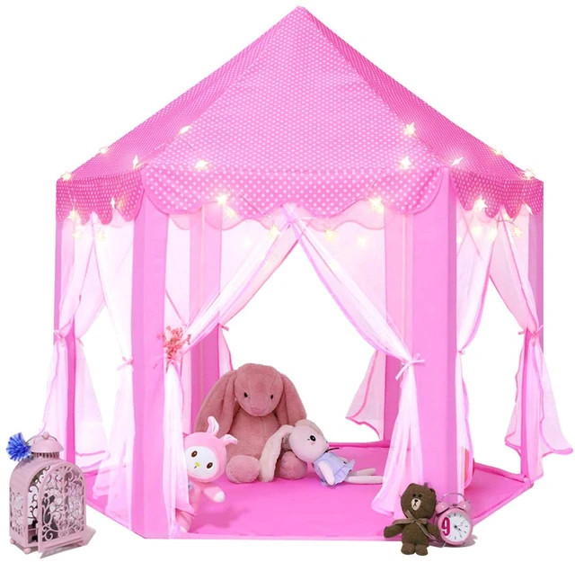 Tenda princesa grande com luzes para meninas, teatro para crianças, brinquedo tipi teepee, caste... | Aliexpress BR (BR)