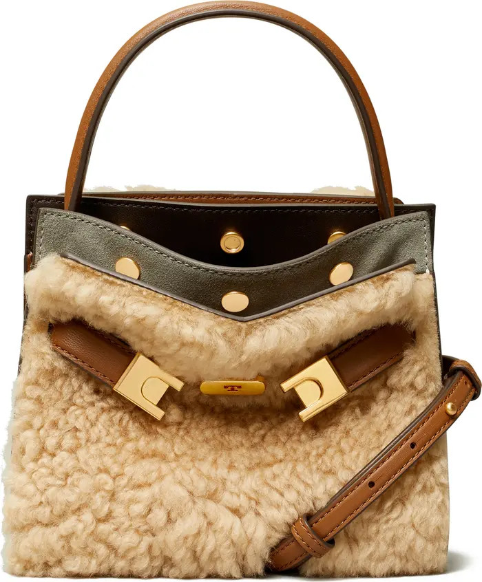 Small Lee Radziwill Genuine Shearling & Leather Double Bag | Nordstrom