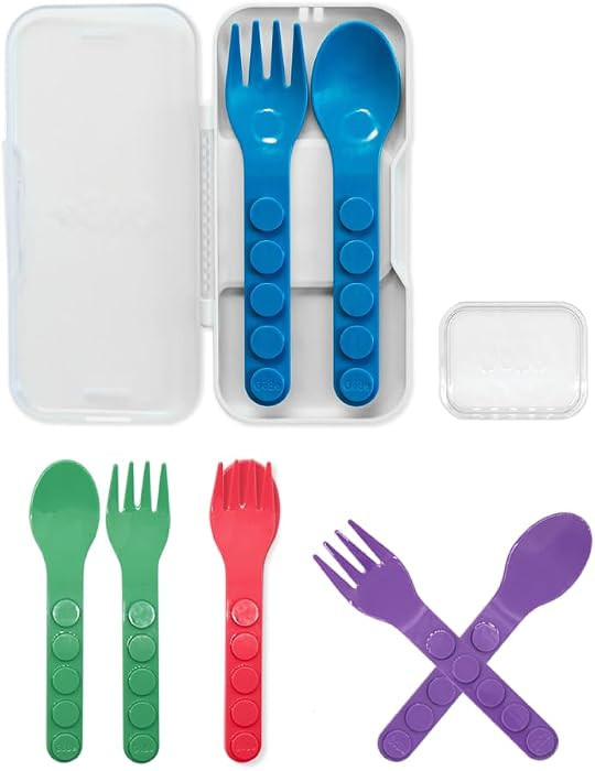 GoBe Kids Fork & Spoon Set with Attachable Lunchbox Mount and Case | Amazon (US)