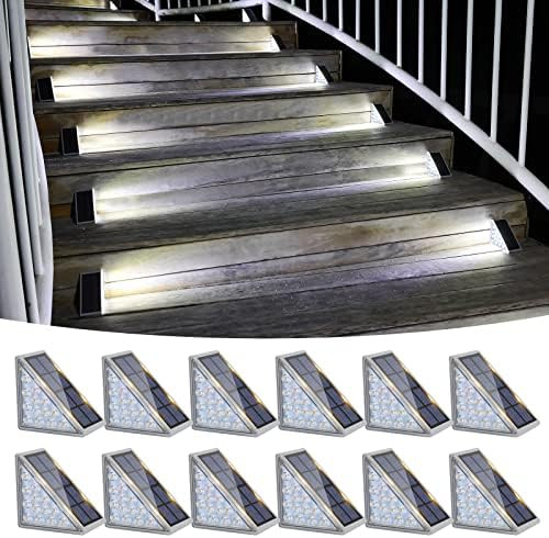 VOLISUN Solar Stair Lights 12 Pack, Solar Step Lights Waterproof IP67, Outdoor Step Light with 13... | Amazon (US)