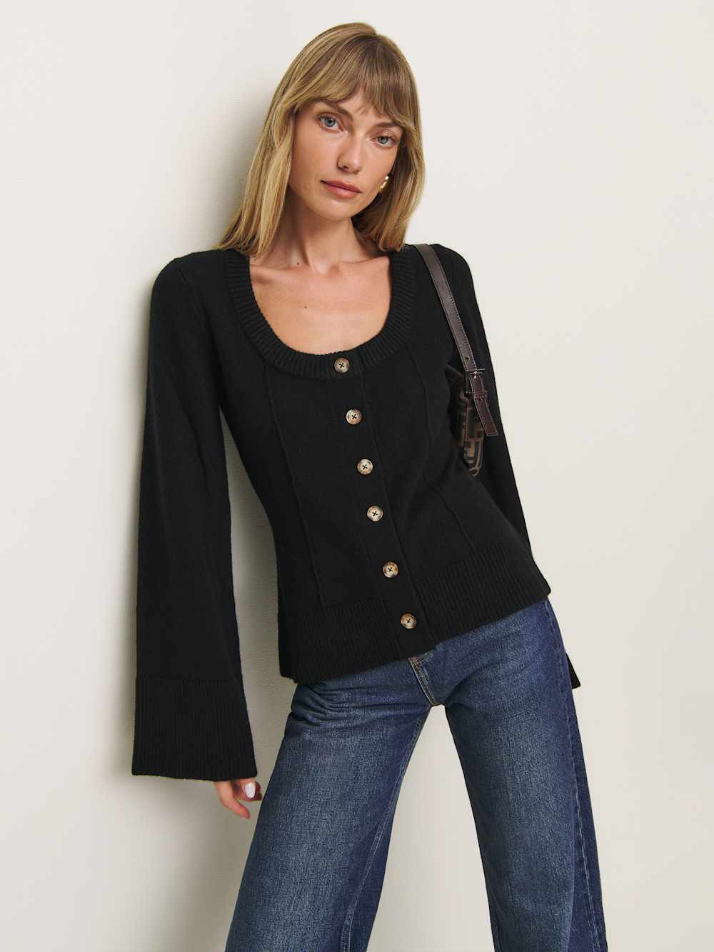 Karina Regenerative Wool Scoop Neck Cardigan | Reformation (Global)