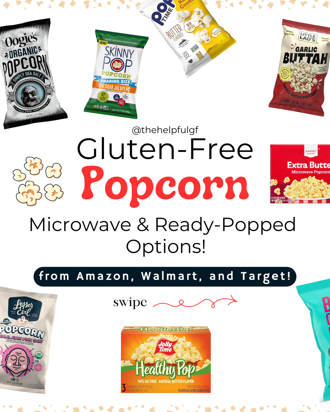 Find the best gluten-free popcorn brands at Amazon, Walmart and Target!  Find certified gluten-free options for microwave popcorn, bagged popcorn, kettle corn, caramel corn, and more! 

 #LTKFamily