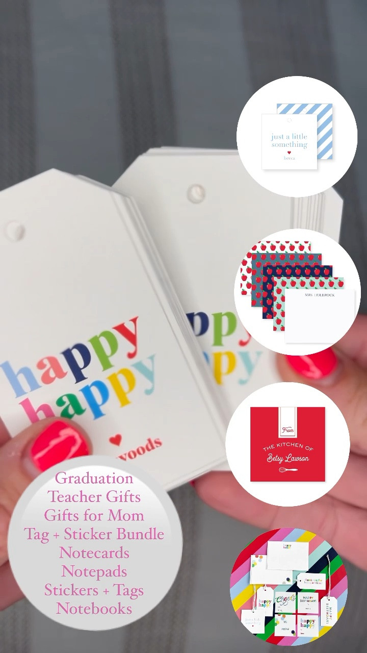 Graduation
Teacher Gifts
Gifts for Mom
Tag + Sticker Bundle
Notecards
Notepads
Stickers + Tags
Notebooks

#LTKGiftGuide #LTKfamily #LTKkids