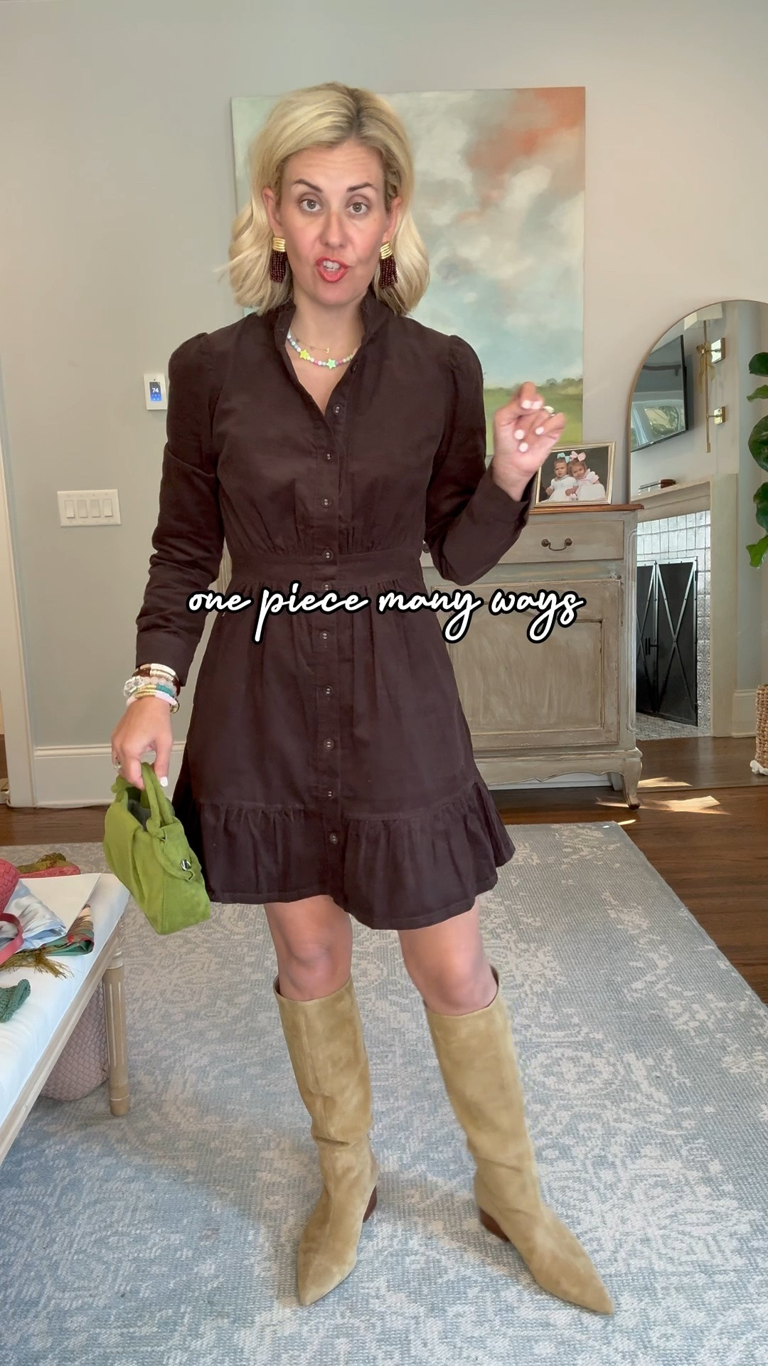Avara dress we are styling all the ways! 
Sizing:
Dress - small
Cardigan & Jacket - xs
Boots - 38 tts 
Sneakers - 8 tts
Flats - 7.5 (sized down) 

Codes:
Avara - mixandmatch15
Allie + Bess - Catherine20

#LTKOver40 #LTKSeasonal #LTKdayinmylife