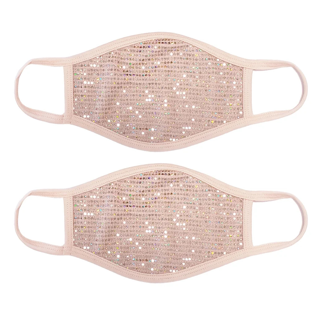 PRO MC 2Pcs Unisex Metallic Sequin Cloth Face Mask Protect Reusable Comfy Washable | Walmart (US)