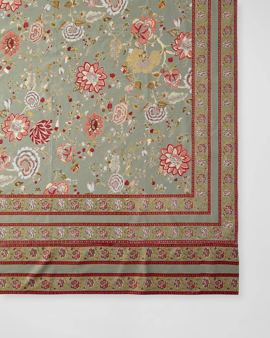 Handprint Malabar Thyme 72" x 108" Tablecloth | Neiman Marcus