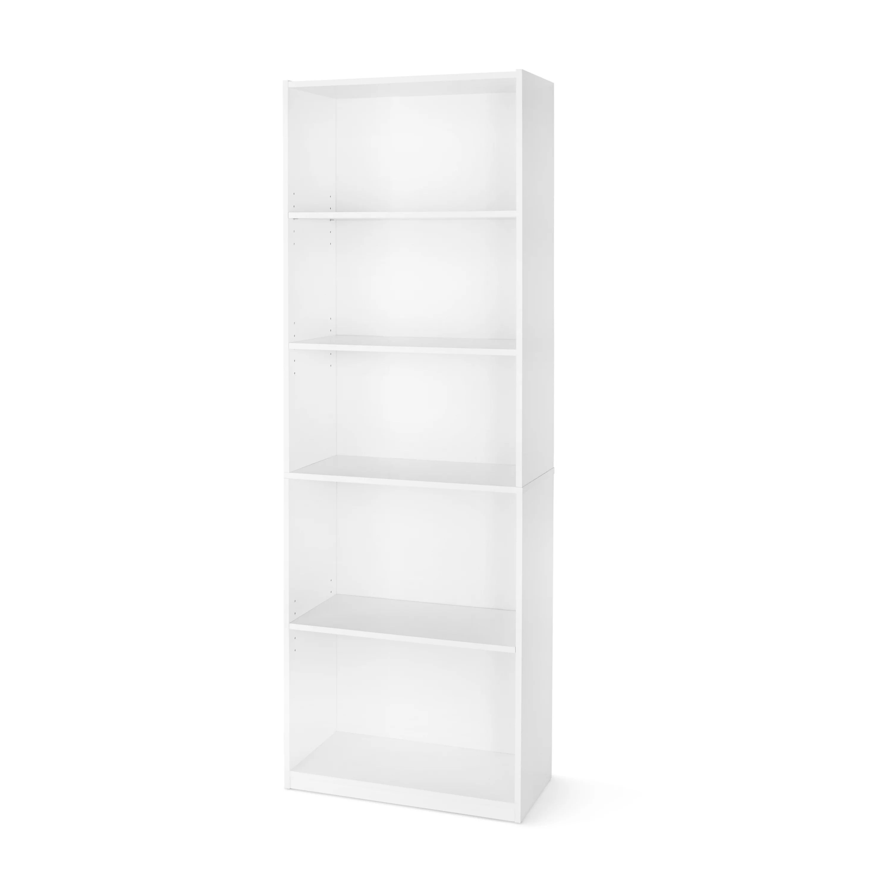 Mainstays 71" 5-Shelf Bookcase with Adjustable Shelves, White | Walmart (US)