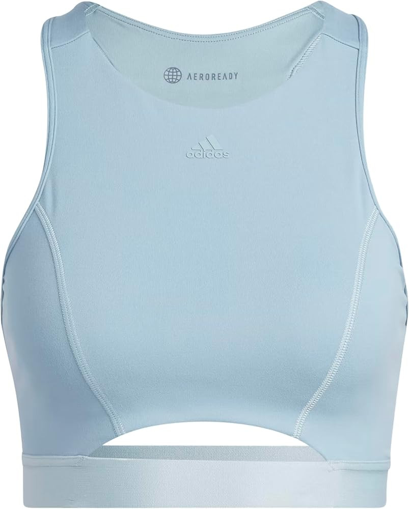 adidas Women's Coreflow Studio Medium Support 4 Elements Sports Bra, Wonder White | Amazon (US)