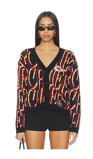 Chiefs Cropped Cardigan in Black | Revolve Clothing (Global)