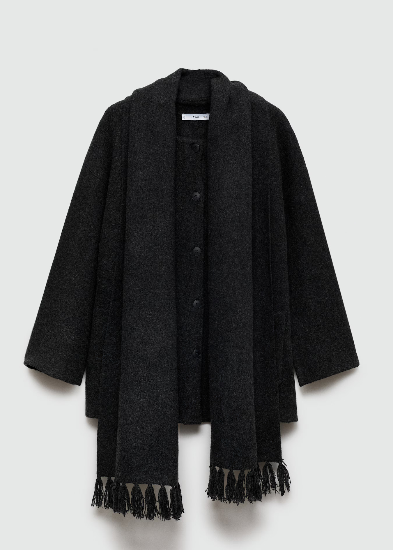Knitted coat with detachable scarf | Mango (US/MX/AU)