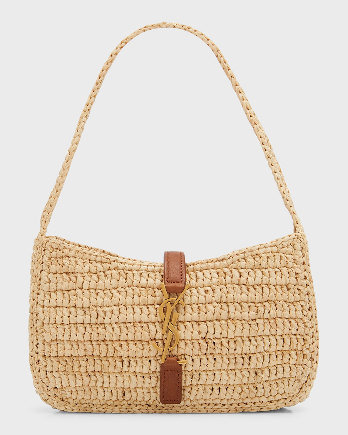 Le 5 A 7 Mini YSL Shoulder Bag in Raffia | Neiman Marcus