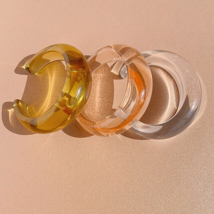 1pc European And American Fashionable Large C Shaped Acrylic Open Bangle, Suitable For Women's Da... | SHEIN