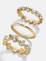 Disney Mickey Mouse Ring Set - Gold/Pavé | BaubleBar