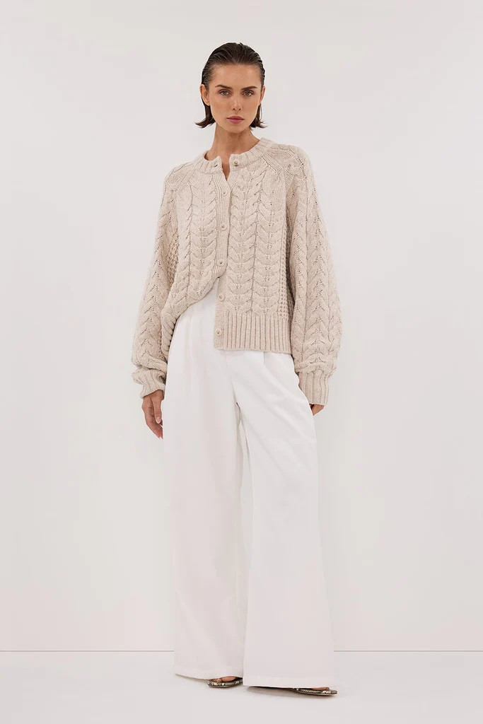 TOM CHALK CABLE KNIT CARDIGAN | DISSH