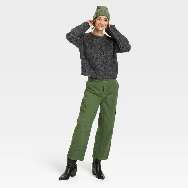 Women's Cable Knit Crewneck Pullover Sweater - Universal Thread™ | Target