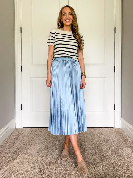 Powder blue + stripes 

#LTKworkwear #LTKSeasonal #LTKstyletip