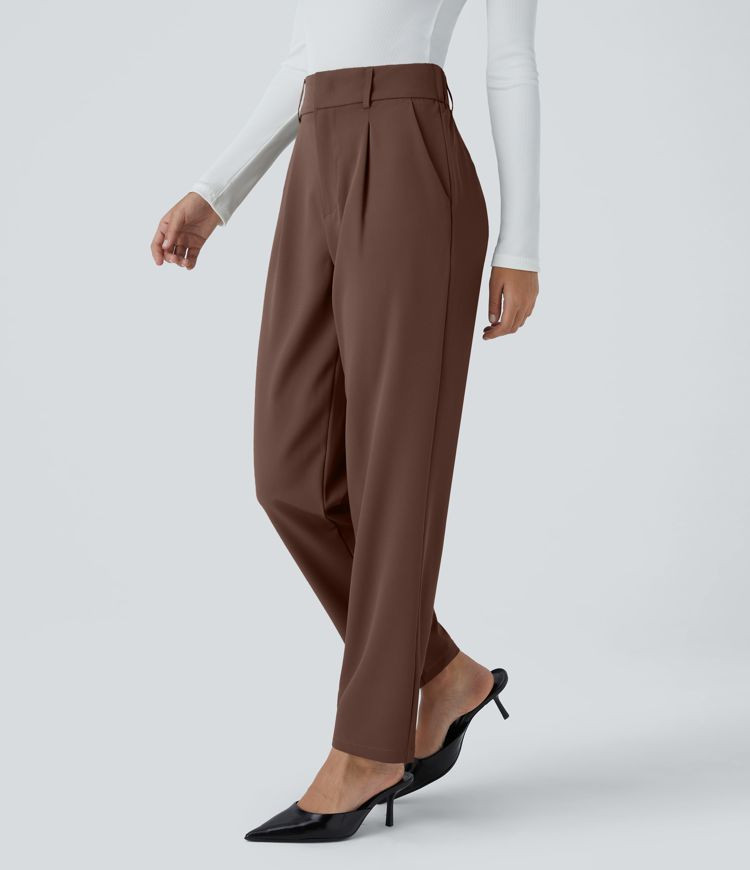 Women’s Halara Flex™ High Waisted Pocket Solid Work Tapered Pants - Halara | HALARA