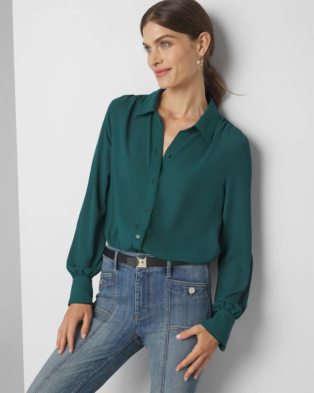 Soft Shirt with Piping | White House Black Market