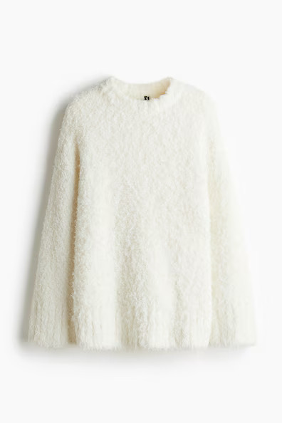 H & M - Fluffy-Knit Sweater - White | H&M (US + CA)