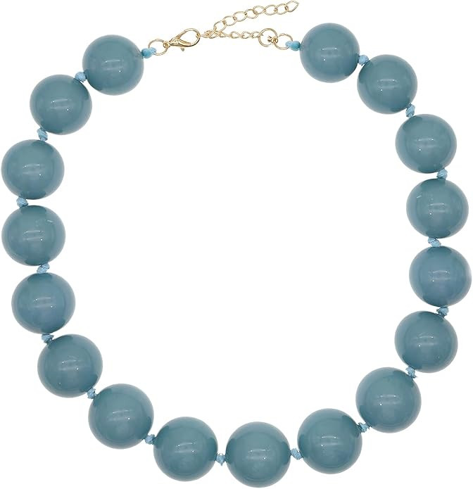 JNF Chunky Big Beaded Necklace for Women Colorful Large Beads Choker Necklaces Boho Statement Bea... | Amazon (US)