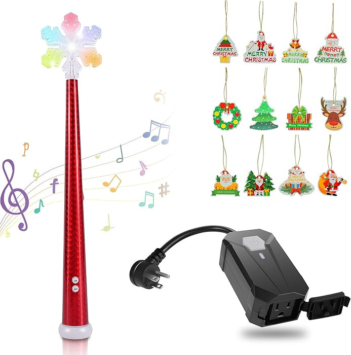 Wireless Control Outlet with Magic Wand, Wireless Remote Control Outlet for Christmas String Ligh... | Amazon (US)