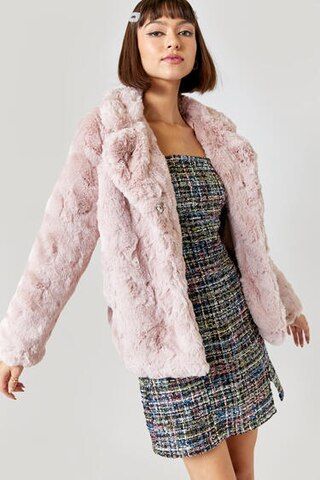 Crissie Button Front Faux Fur Coat  - francesca's | Francesca's