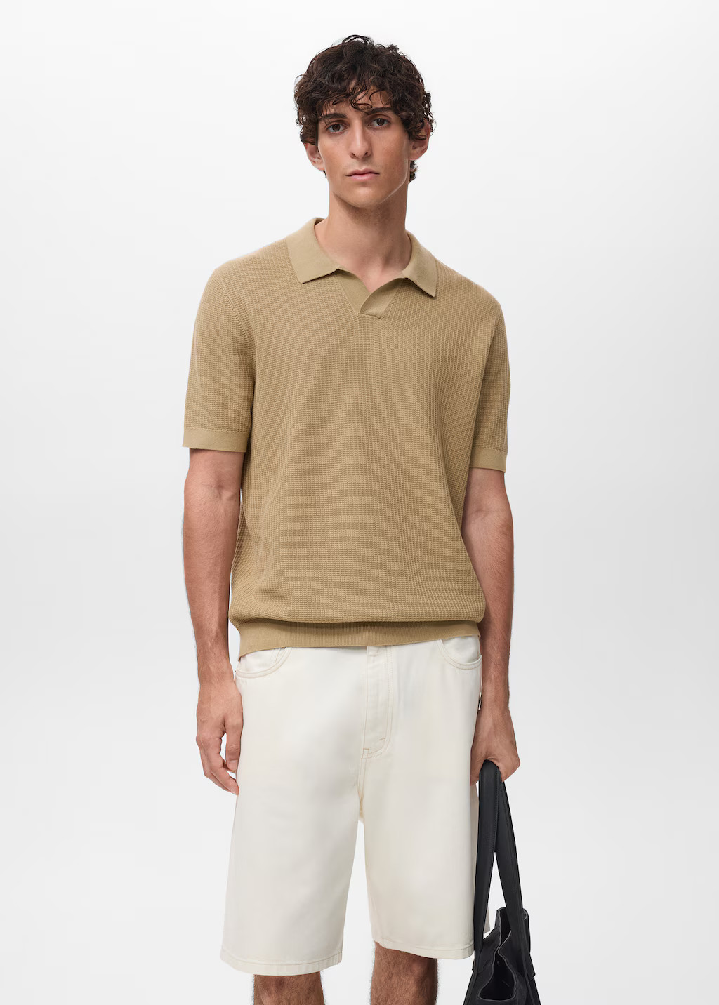 Ribbed cotton knitted polo shirt | Mango (US/MX/AU)