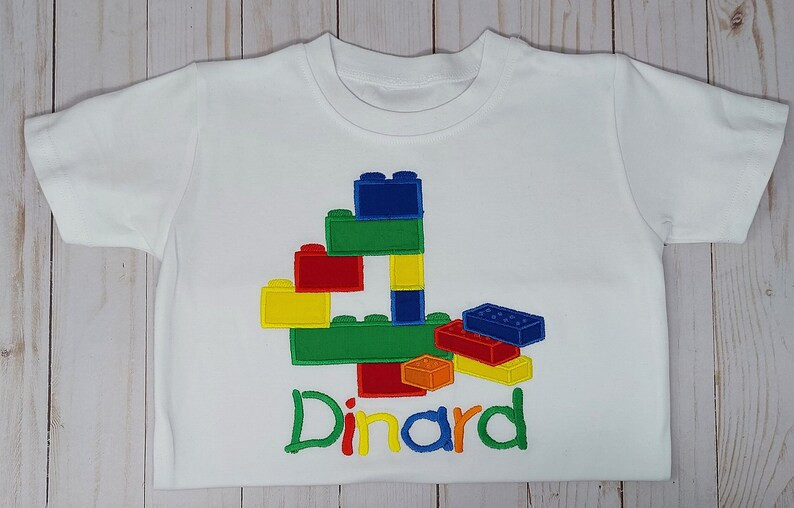 Boys Block Birthday Shirt Birthday Building Blocks Shirt - Etsy | Etsy (US)