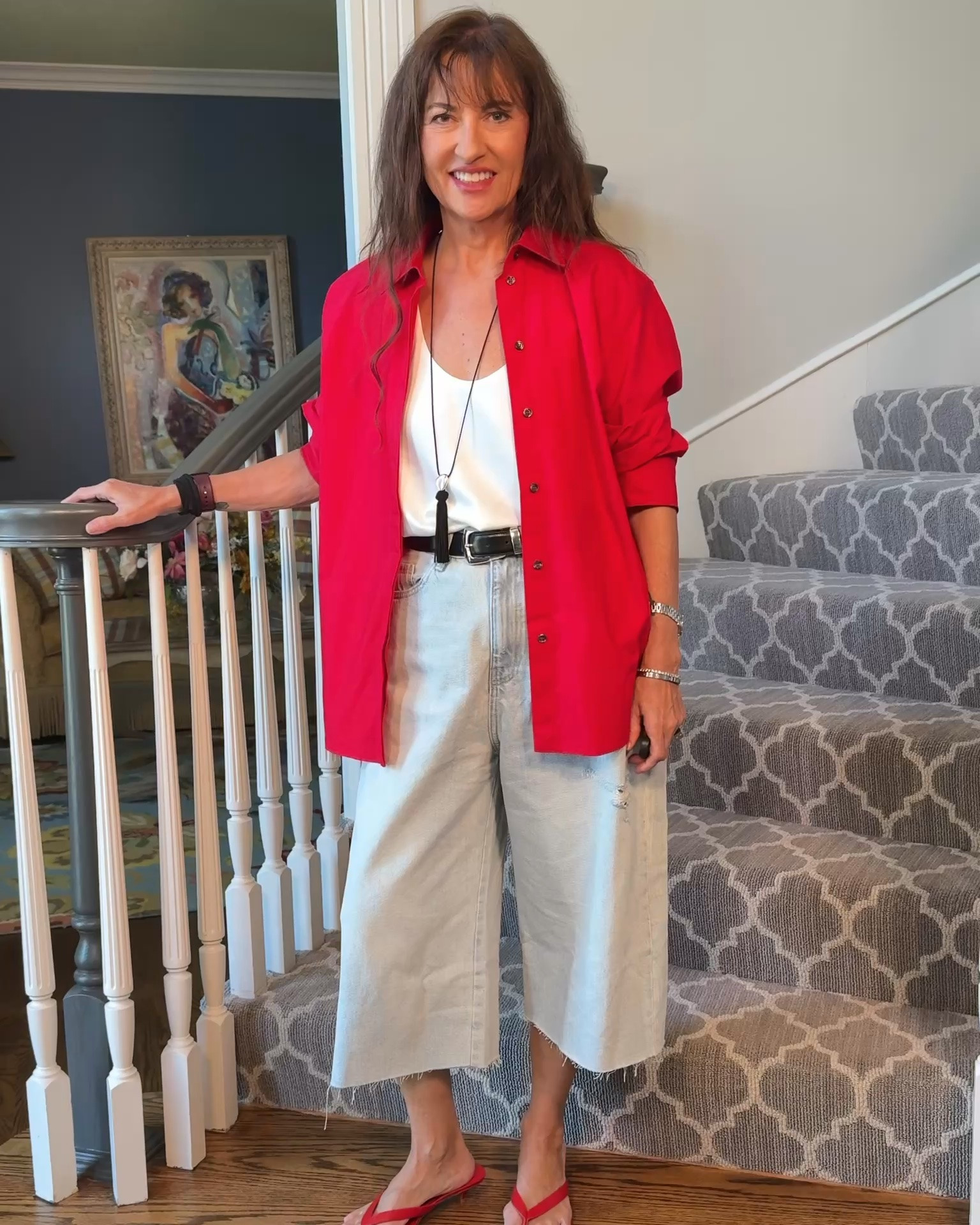 Loving these denim culottes! These are from @zara but I’ve linked many similar at great prices! Also the over shirt is the perfect color red! It’s @zara too but have linked identical!

#LTKootd #LTKOver40