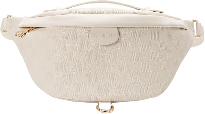 Xehuro Women's Checkered Multi Color Fanny Pack (Beige-2) | Amazon (US)