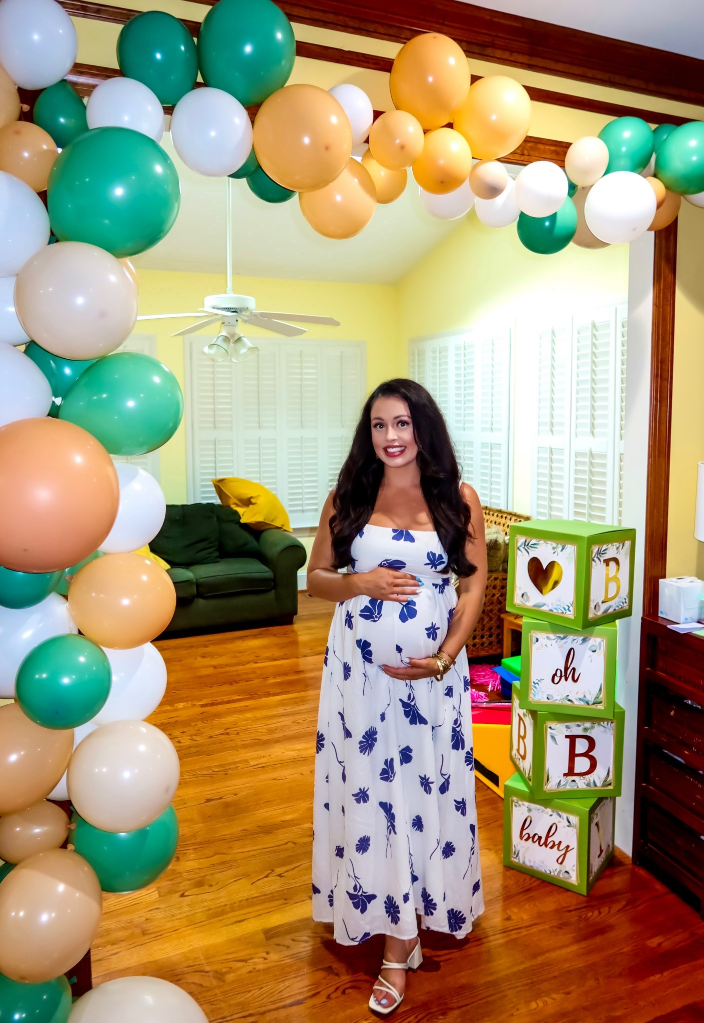 Under $20 Amazon boho floral maxi dress (sized up to a large for the bump) perfect for a baby or bridal shower #founditonamazon 

#LTKBump #LTKFindsUnder50 #LTKWedding