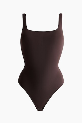 H & M - Seamless Light Shape Bodysuit - Brown | H&M (US + CA)