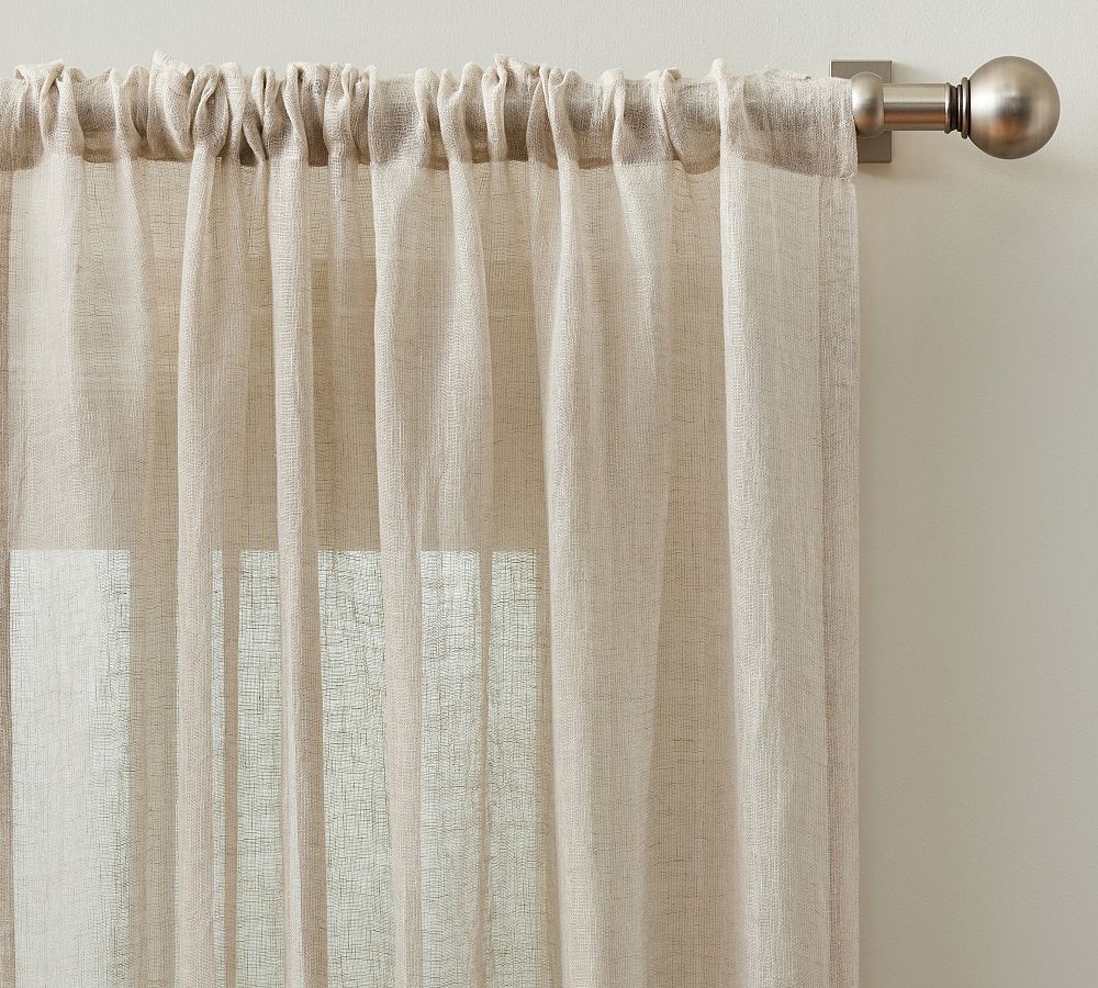 Slub Linen Sheer Curtain | Pottery Barn (US)